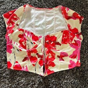 Amazon Camisole Backless Low Cut Cami Tank Top Floral Print Crop Shirt